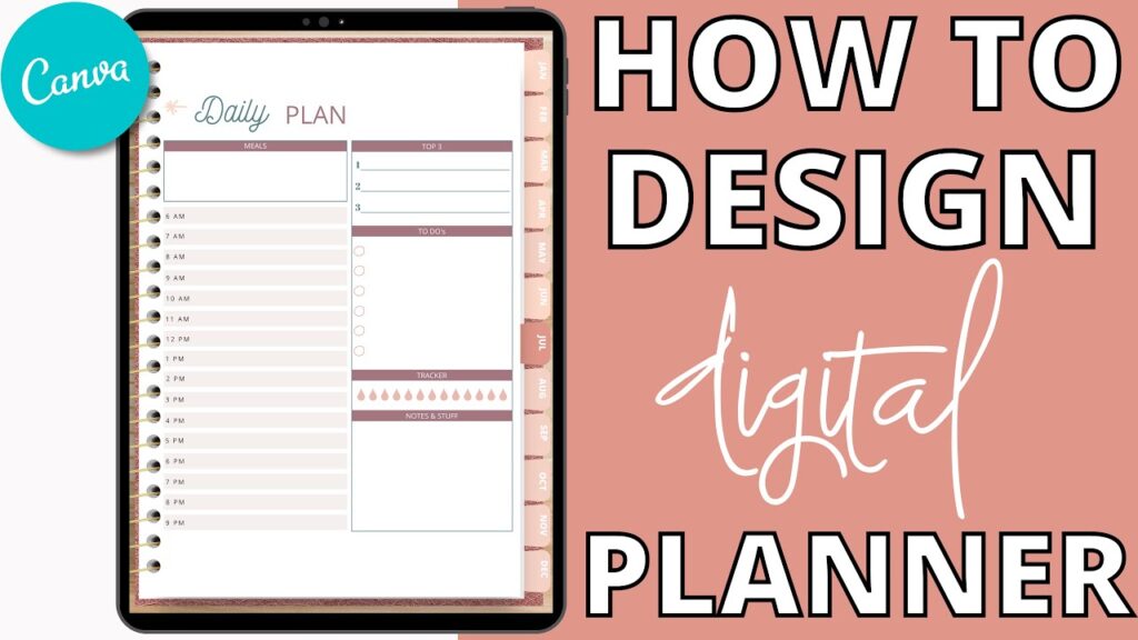 Digital planner with hyperlinks created in Canva